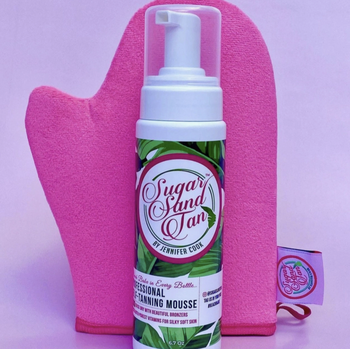Self tanning products displayed 