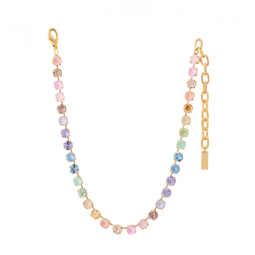 Swarovski crystal necklace on plain background