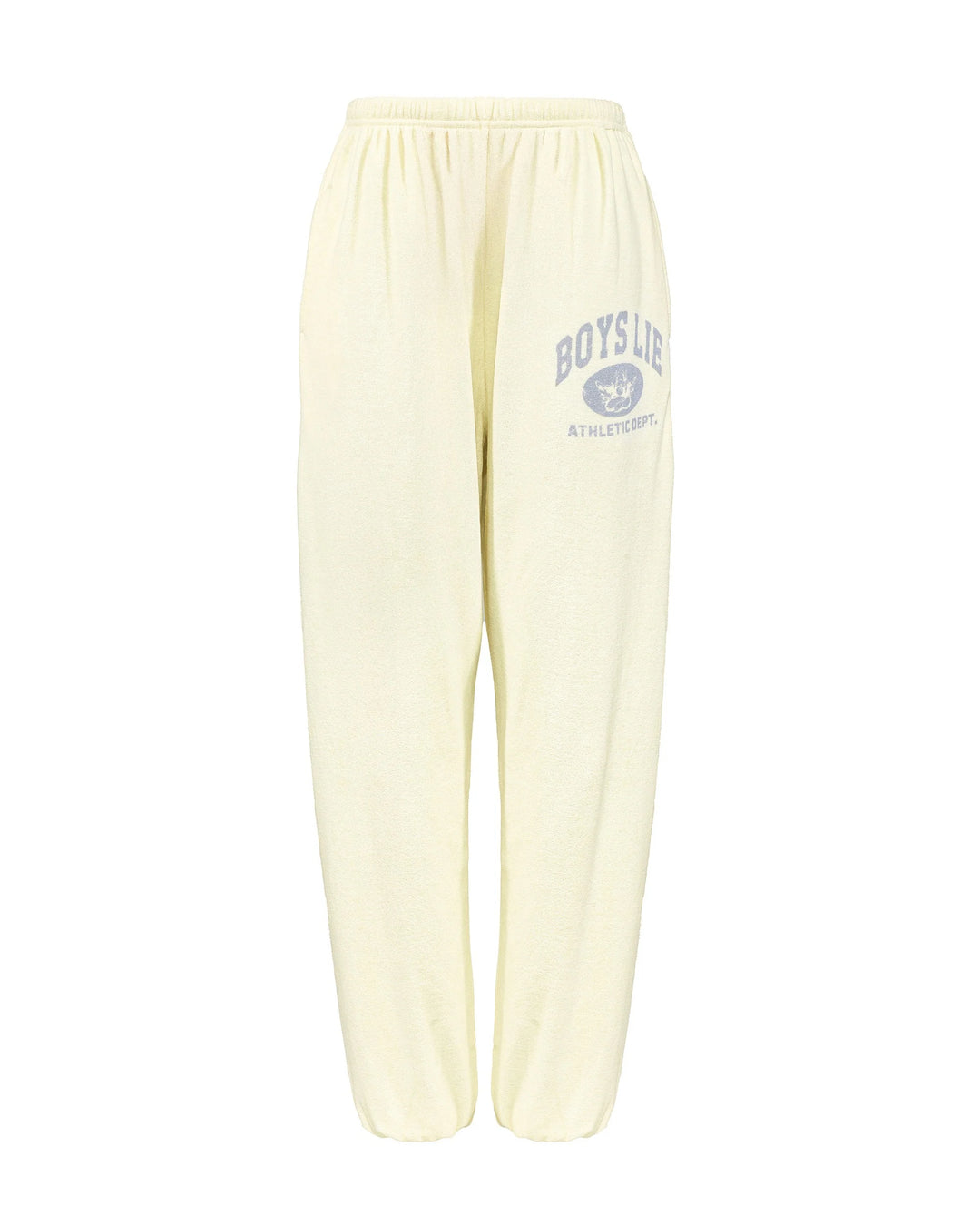 Butter yellow jogger pant on plain background