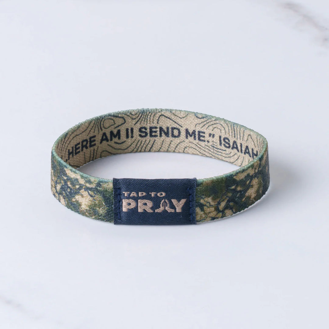 Wristband with text and prayer function on a white background