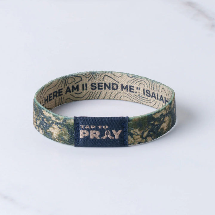 Wristband with text and prayer function on a white background