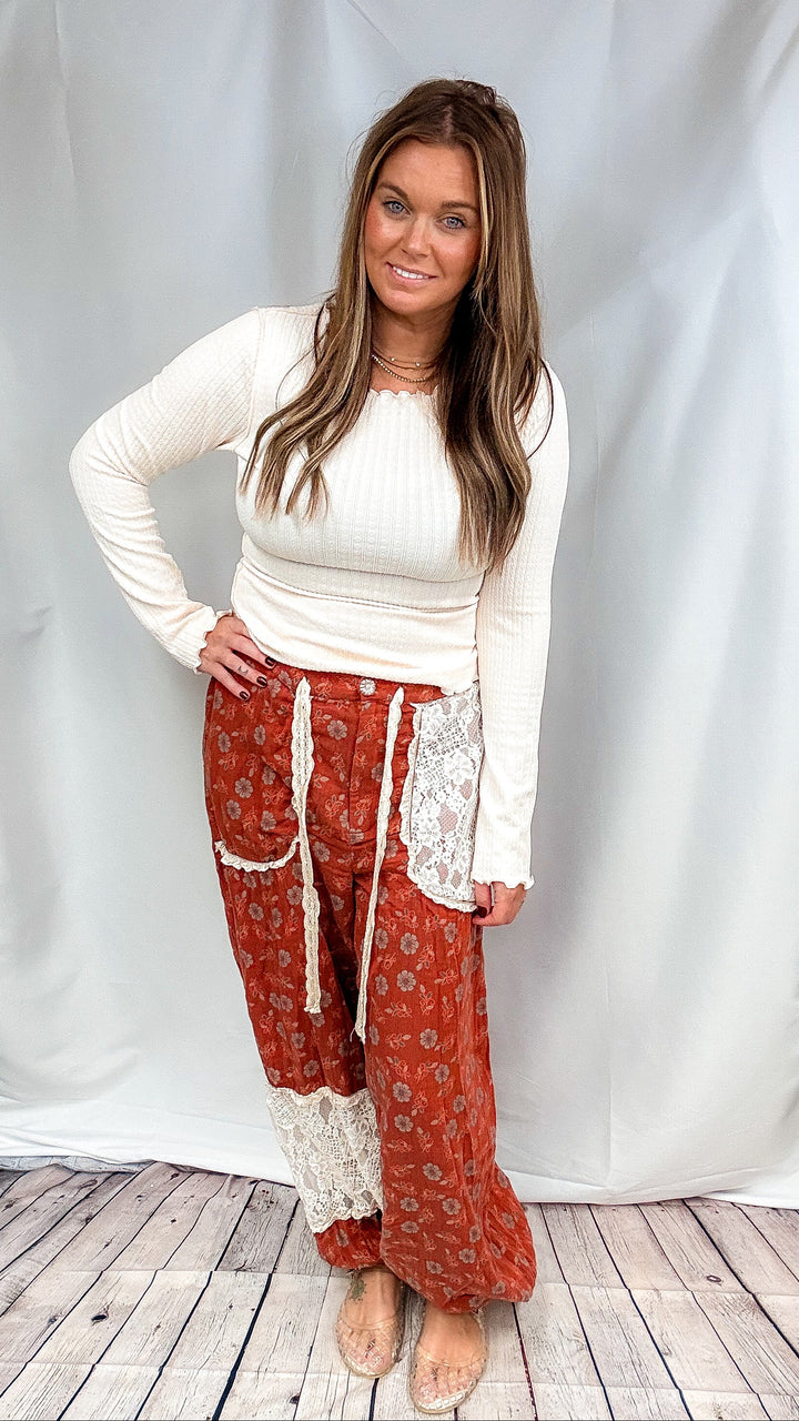 Wildflower &amp; Lace Patchwork Balloon Pants