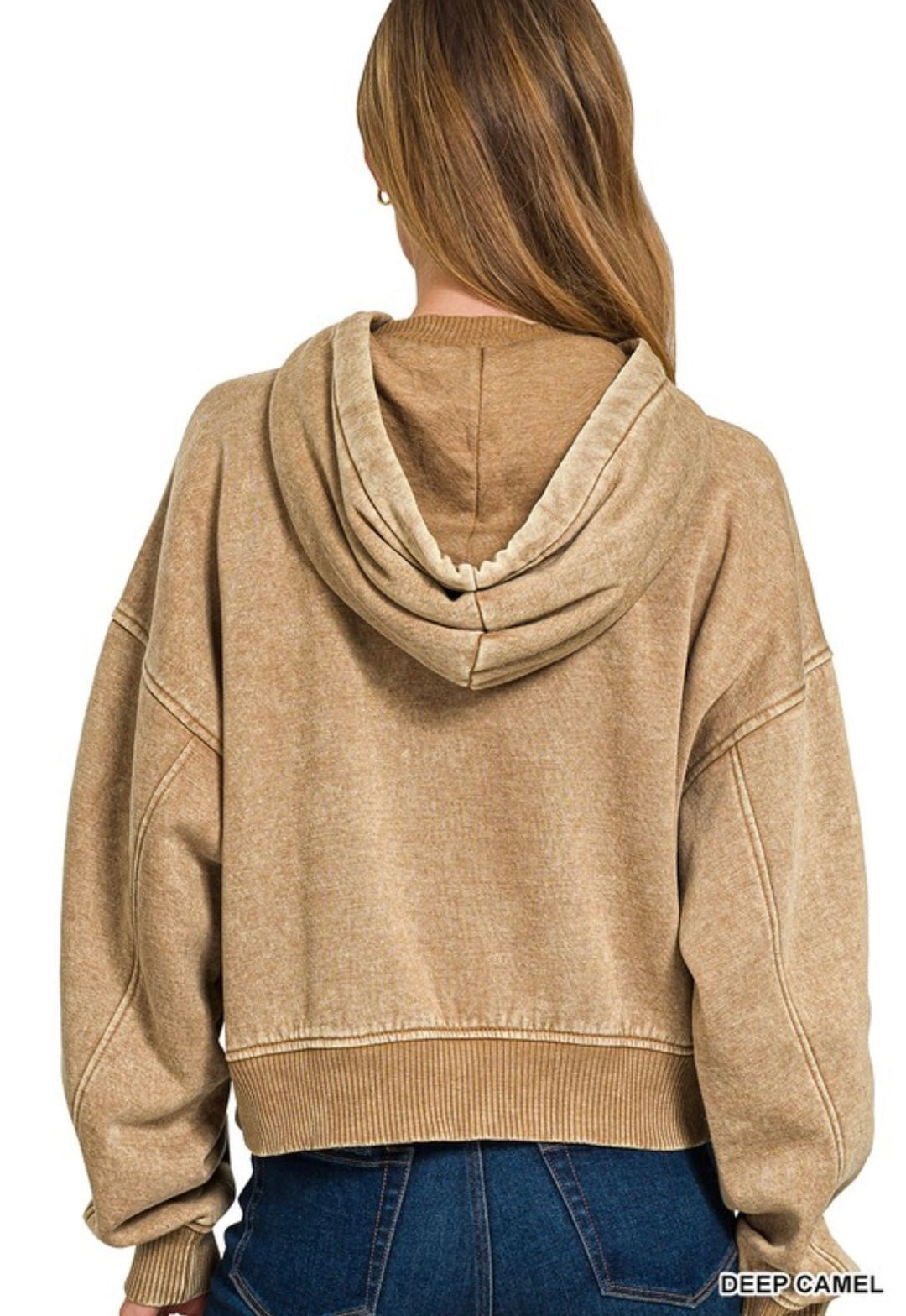 Acid Wash Fleece Hoodie - eloise boutique