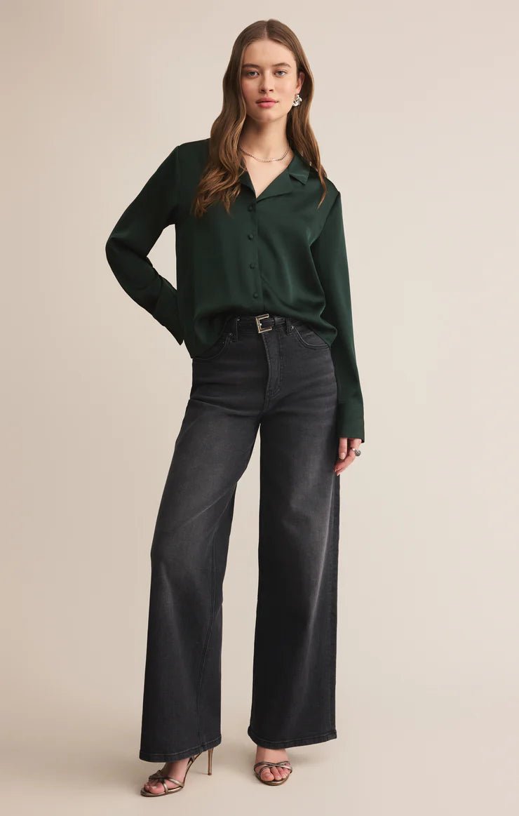 Ana Satin Button Up - eloise boutique