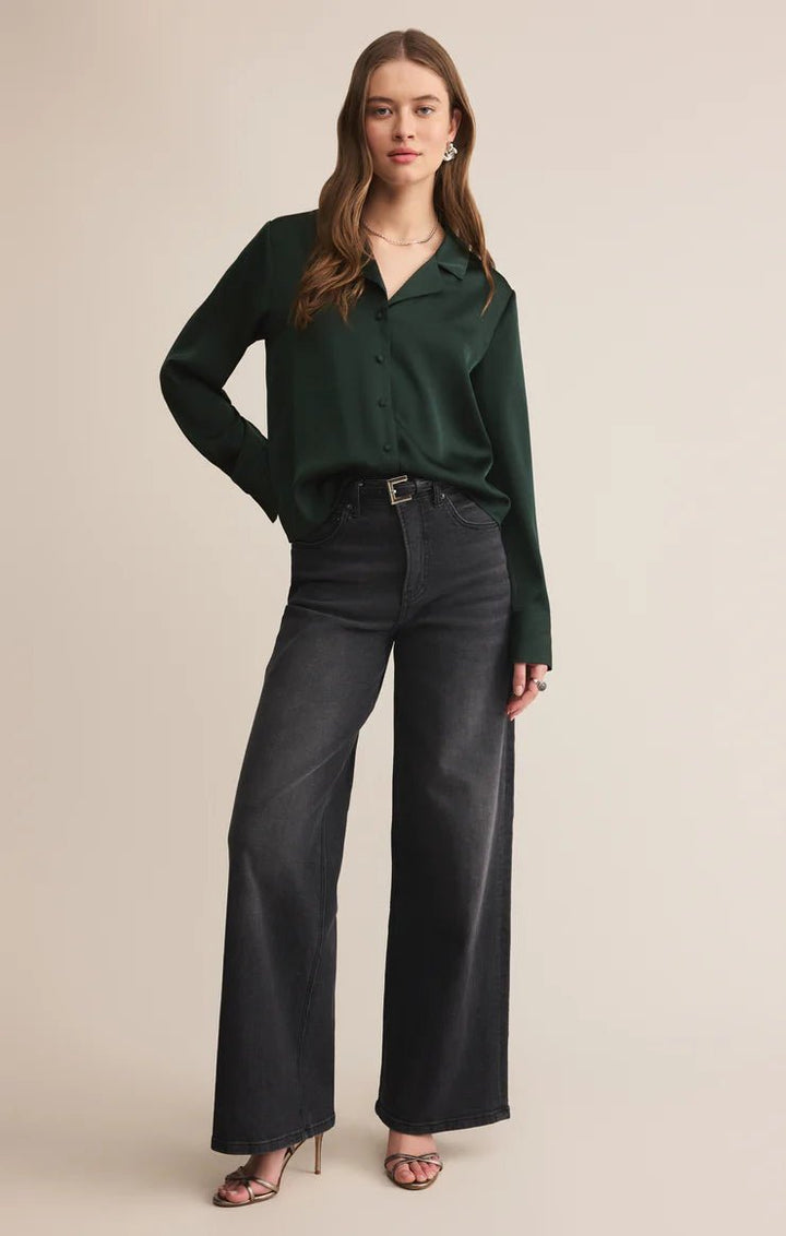 Ana Satin Button Up - eloise boutique
