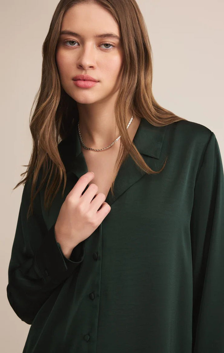Ana Satin Button Up - eloise boutique