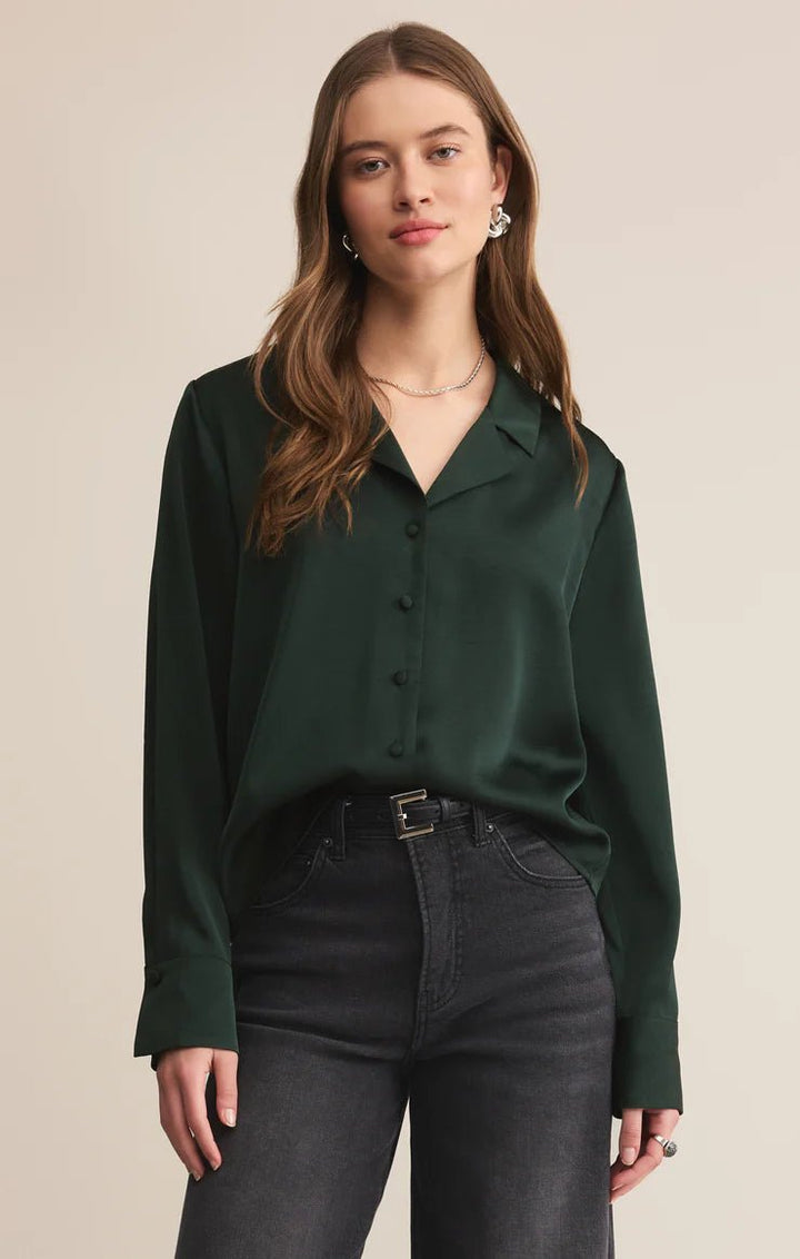 Ana Satin Button Up - eloise boutique