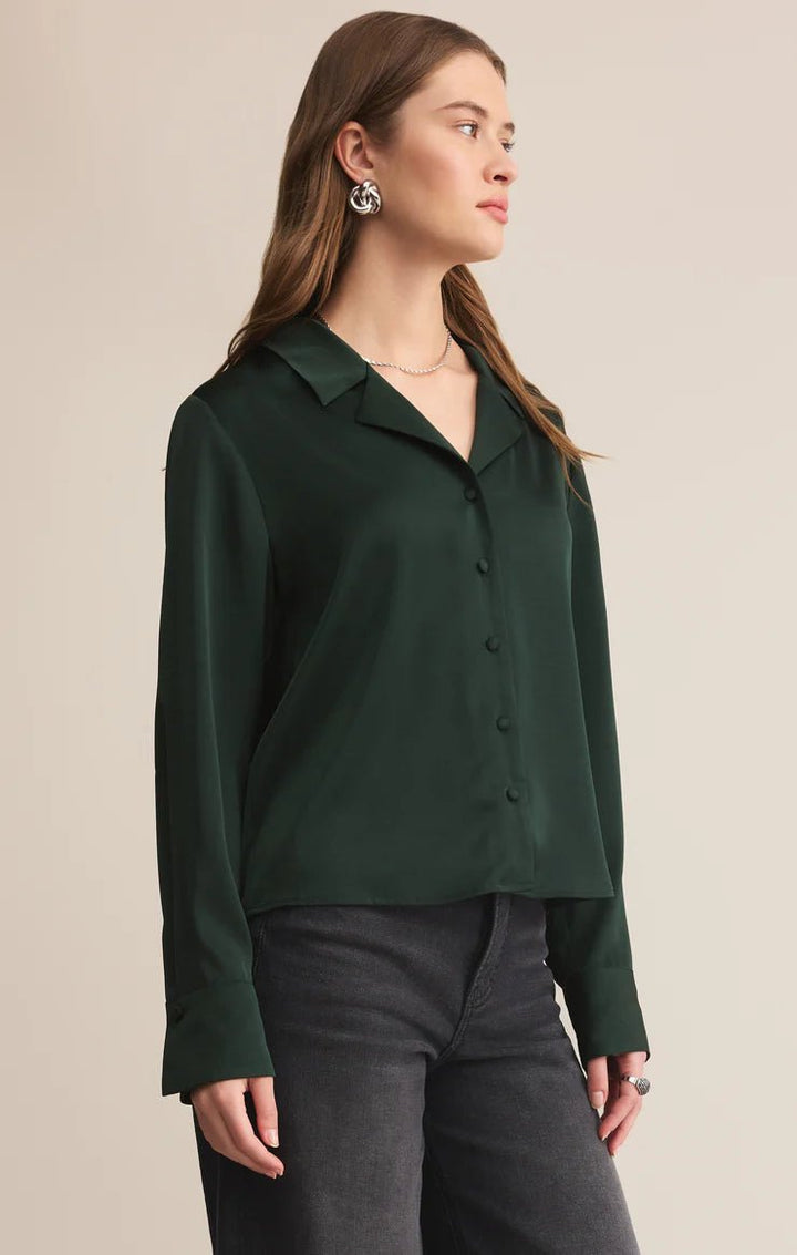 Ana Satin Button Up - eloise boutique