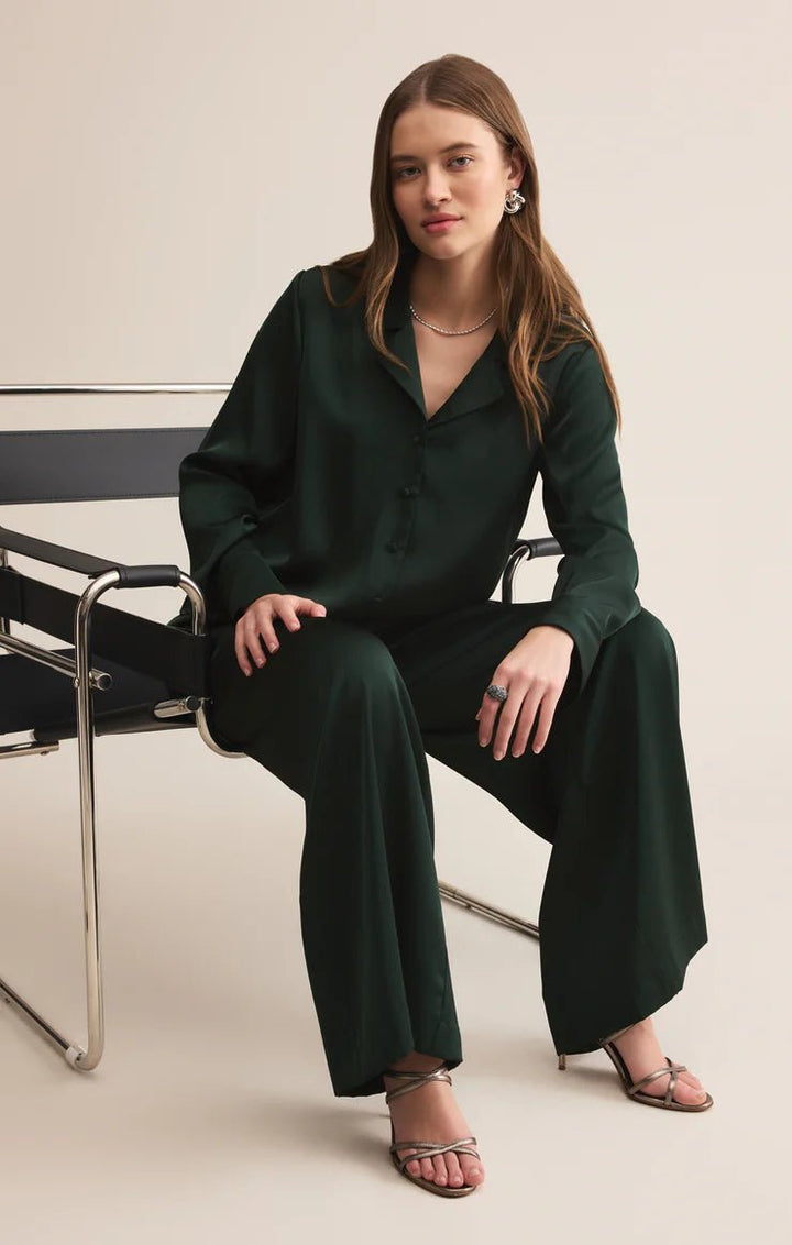 Ana Satin Button Up - eloise boutique