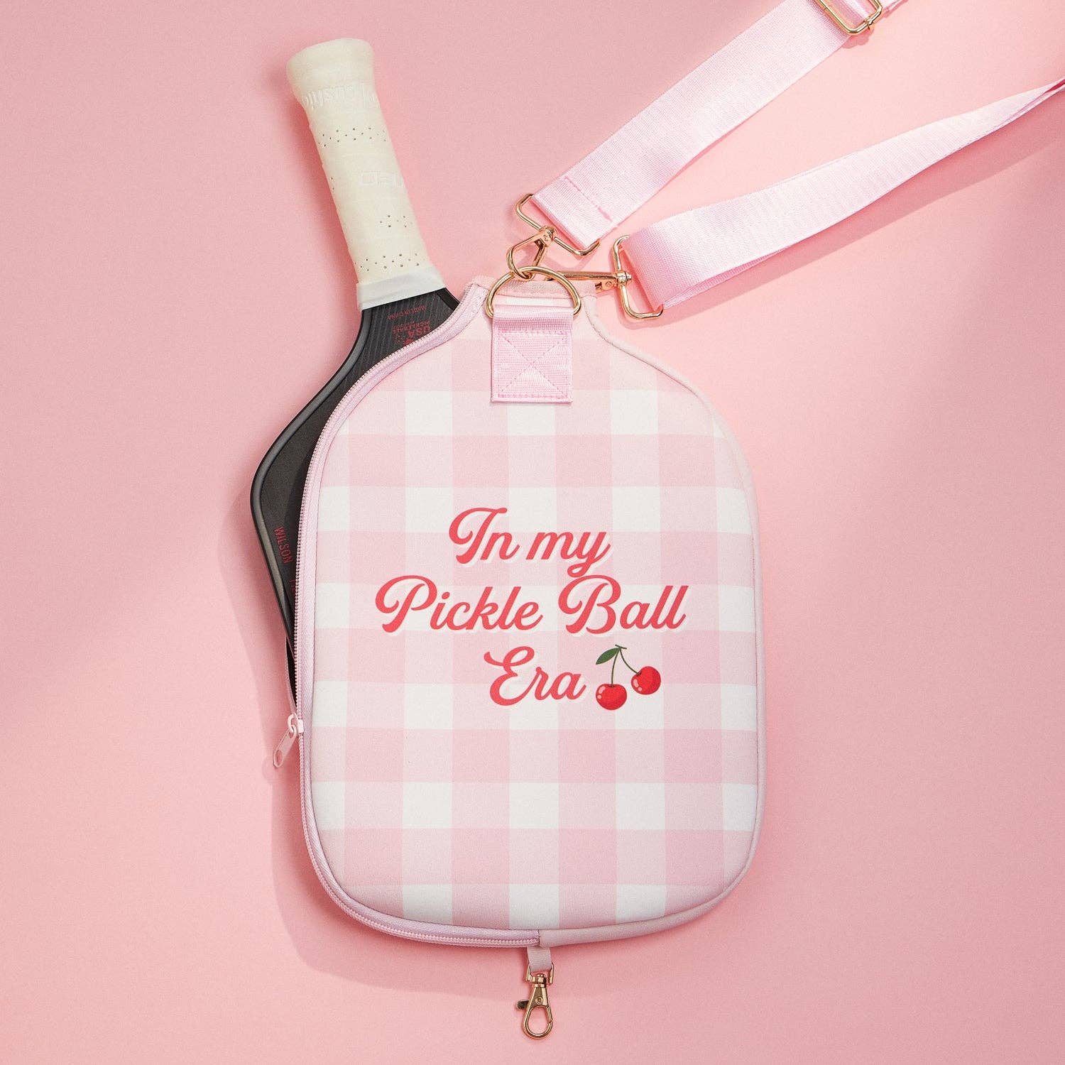 Checker-and-Cherry Pickleball-Paddle-Bag
