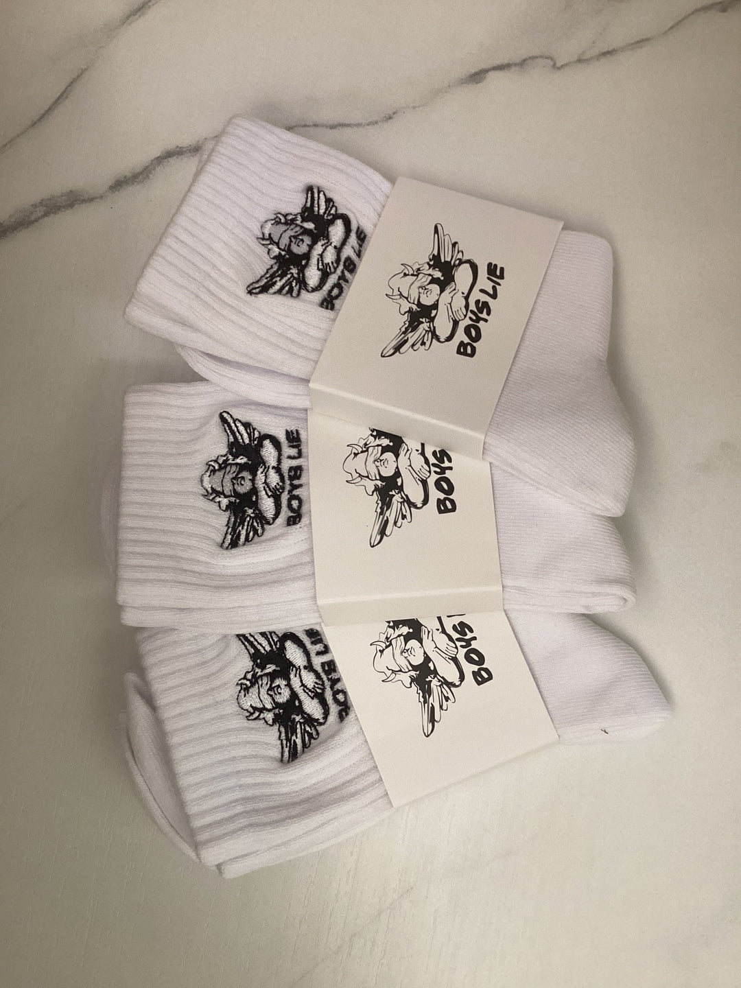 Boys Lie Black Logo Sock - eloise boutique