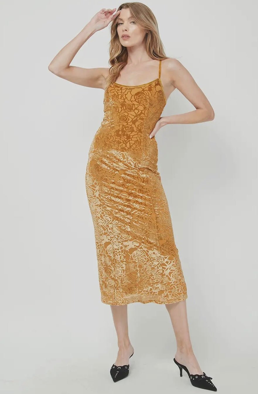 Burnout Velvet Cami Maxi Dress - eloise boutique