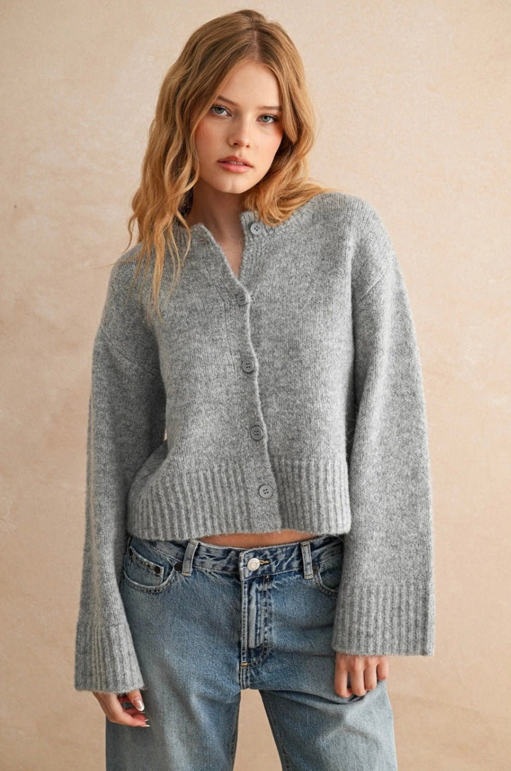 Button Front Long Sleeve Cardigan - eloise boutique