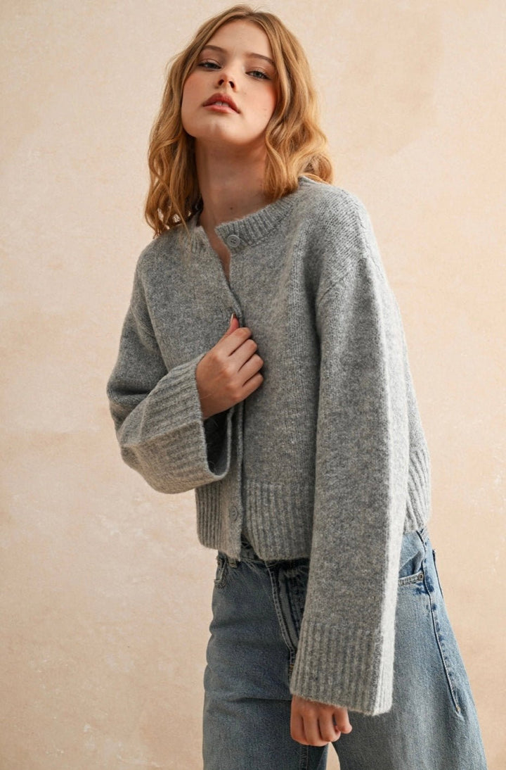 Button Front Long Sleeve Cardigan - eloise boutique