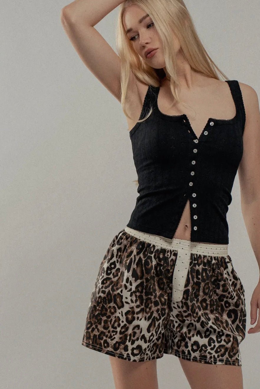 Button Front Ribbed Knit Tank Top - eloise boutique