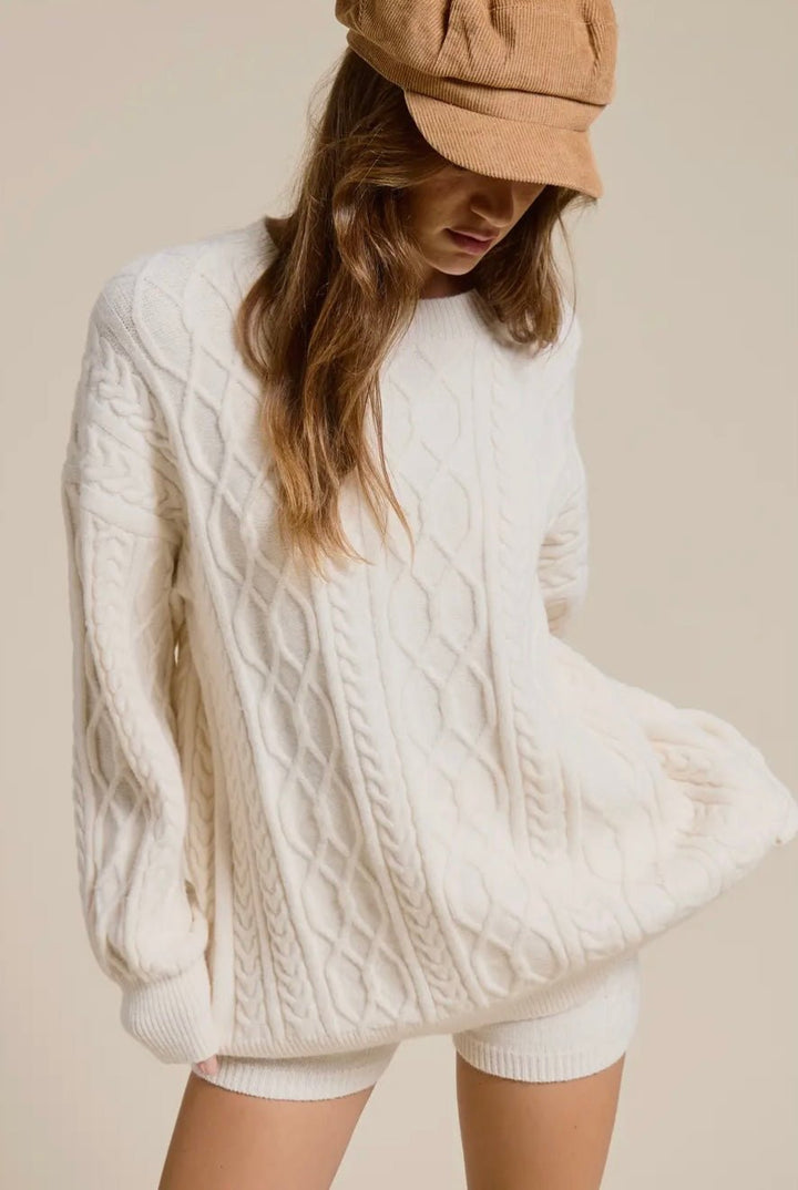 Cable Knit Sweater and Shorts Set - eloise boutique