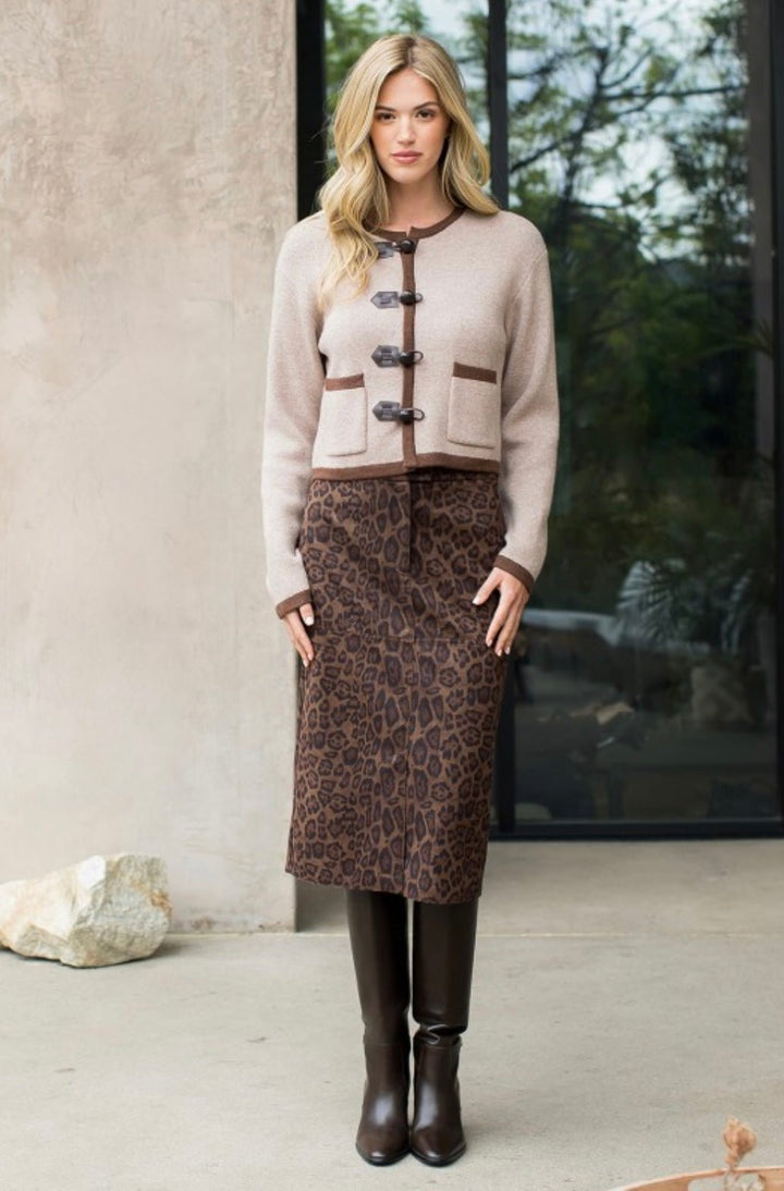 Cheetah Suede Skirt - eloise boutique