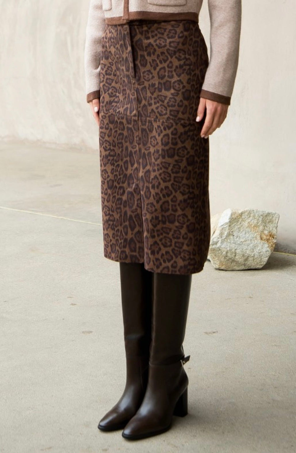 Cheetah Suede Skirt - eloise boutique