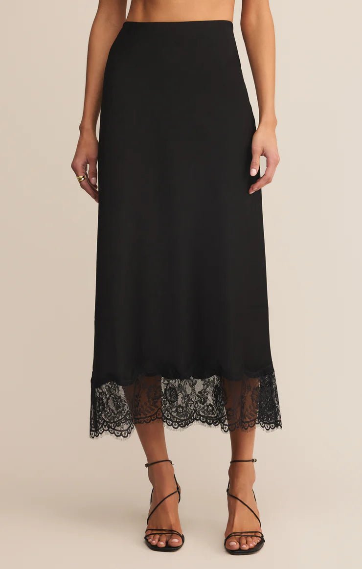 Cinder Lace Satin Midi Skirt - eloise boutique