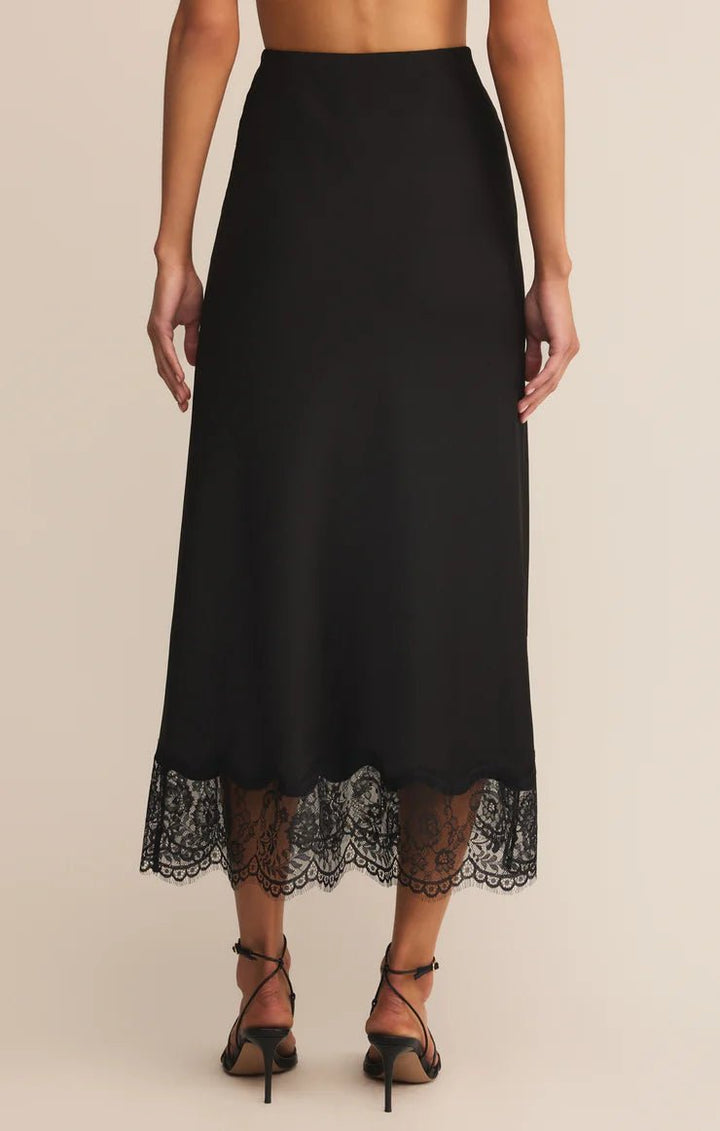 Cinder Lace Satin Midi Skirt - eloise boutique