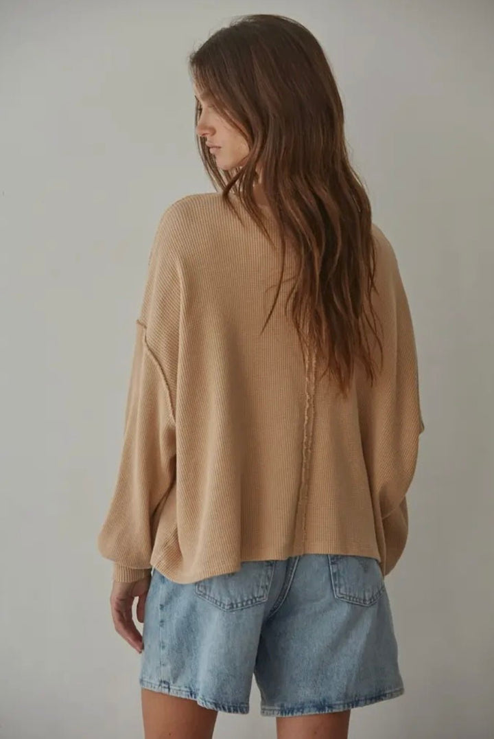 Cotton Thermal Washed Pullover - eloise boutique