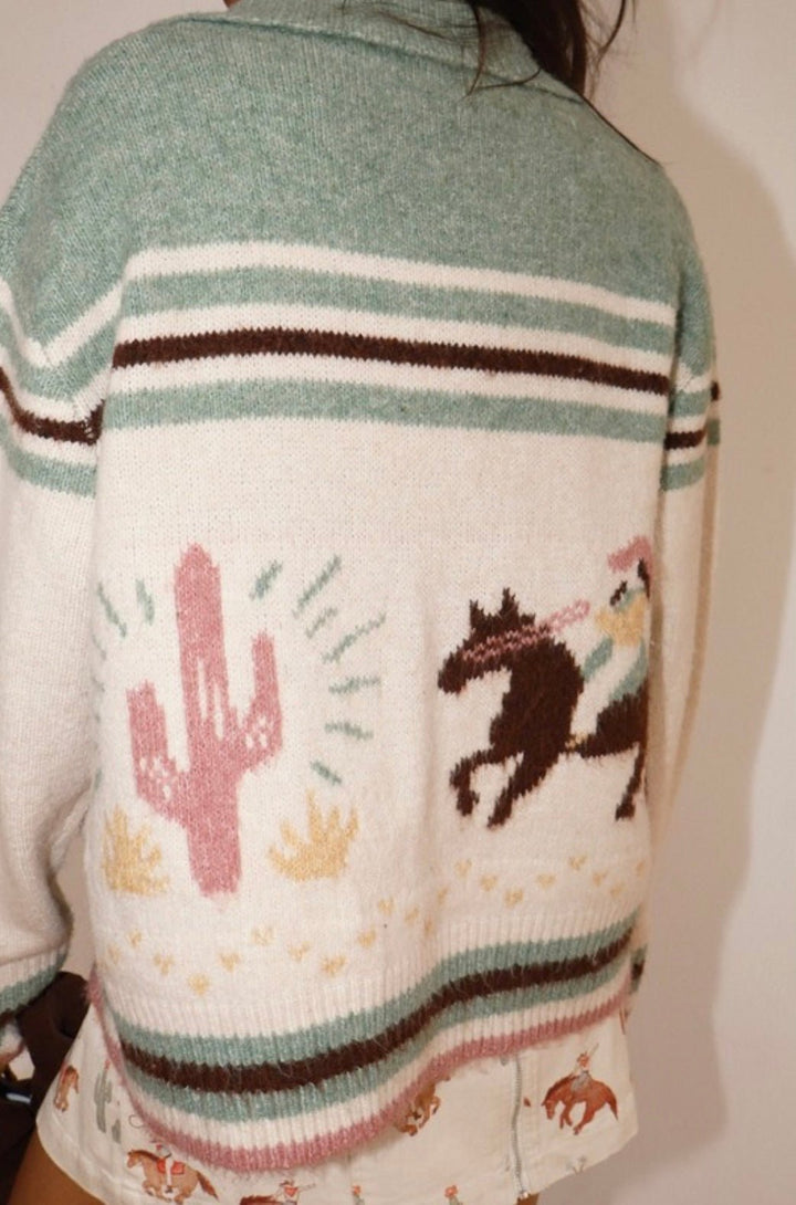 Cowboy Desert Zip Knit Cardigan - eloise boutique