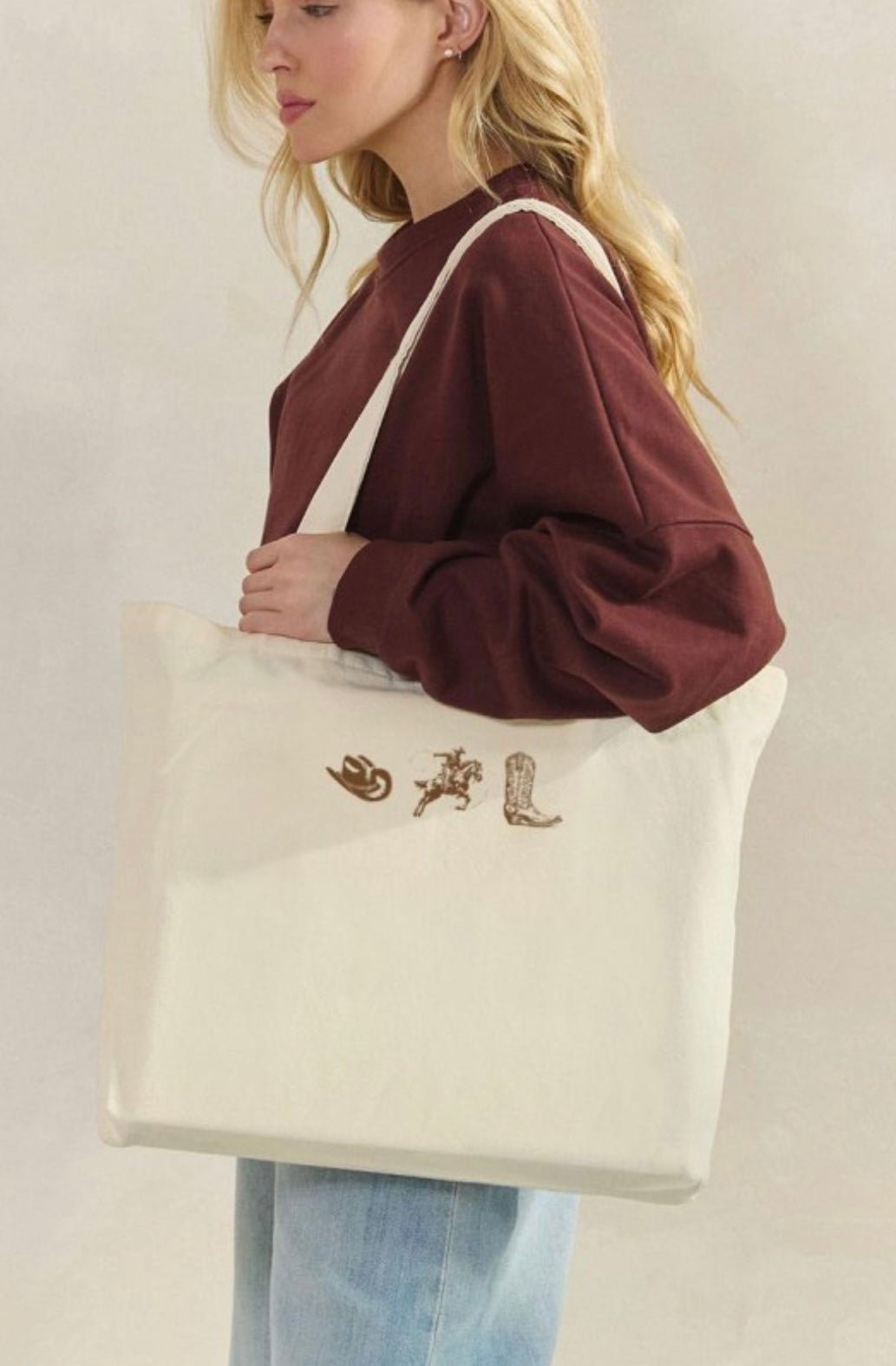 Cowboy Trio Canvas Tote Bag - eloise boutique