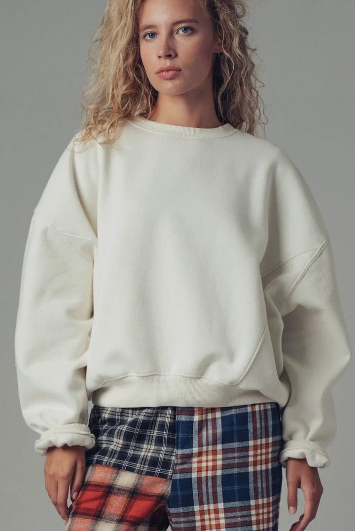 Crew Neck Comfort Washed Sweatshirt - eloise boutique