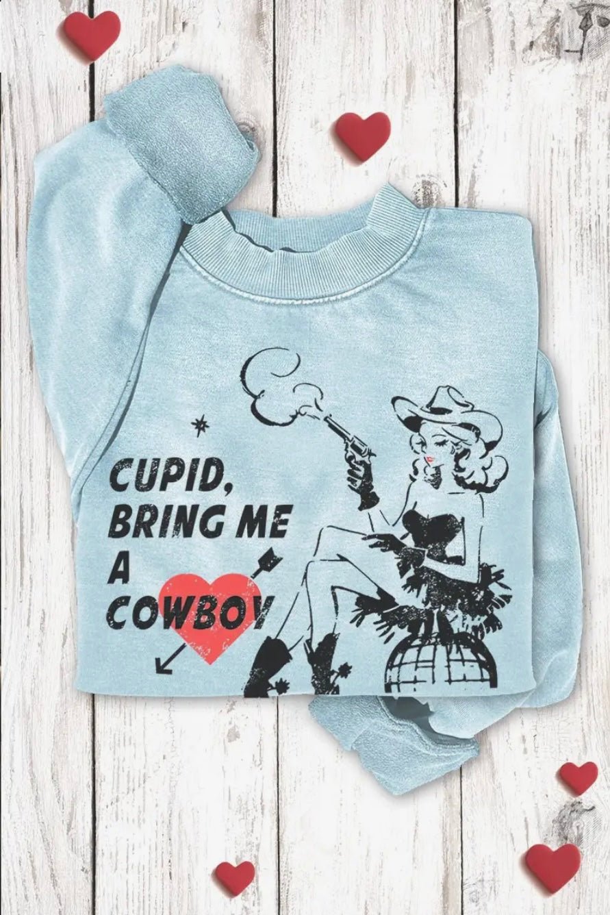 Cupid’s Cowboy Graphic Sweatshirt - eloise boutique