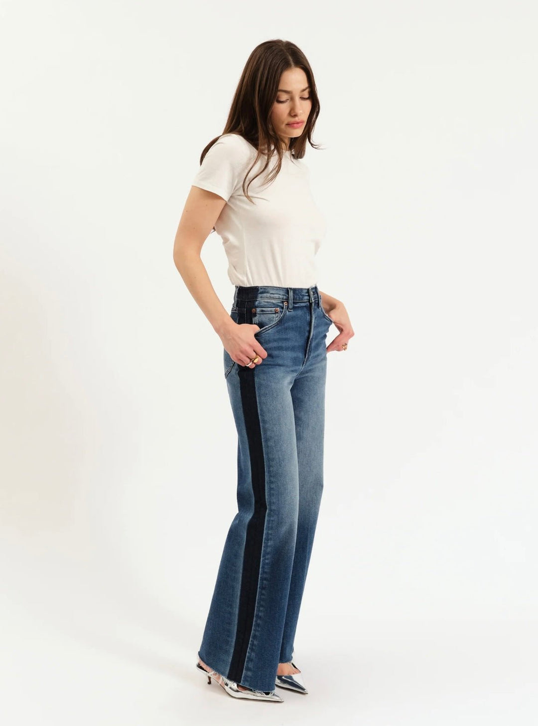 Daze Denim Far Out High Rise Wide In Tuxedo - eloise boutique