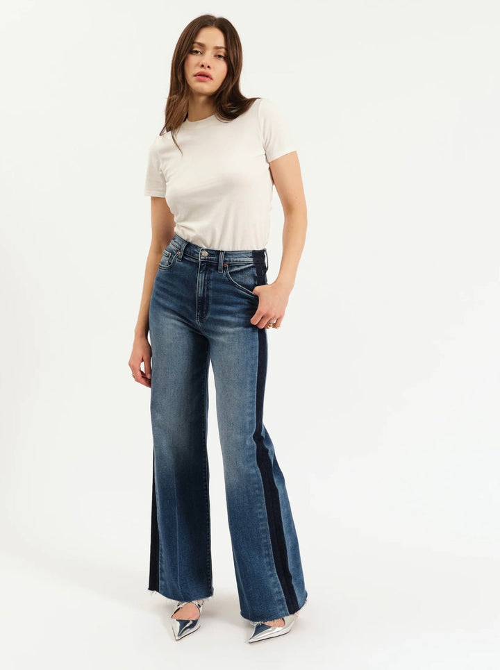 Daze Denim Far Out High Rise Wide In Tuxedo - eloise boutique