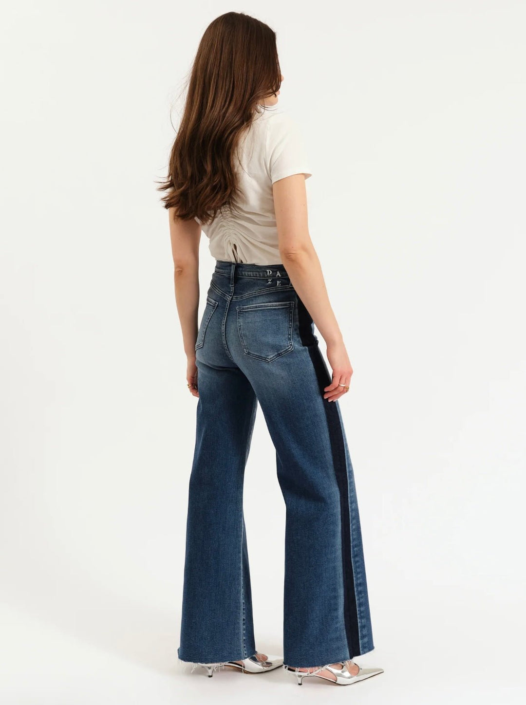 Daze Denim Far Out High Rise Wide In Tuxedo - eloise boutique