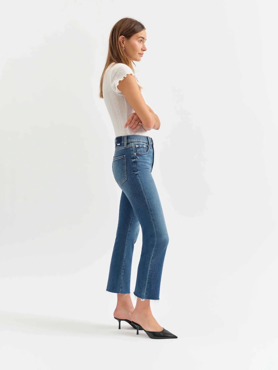 Daze Denim Shy Girl Crop Flare in Influencer - eloise boutique