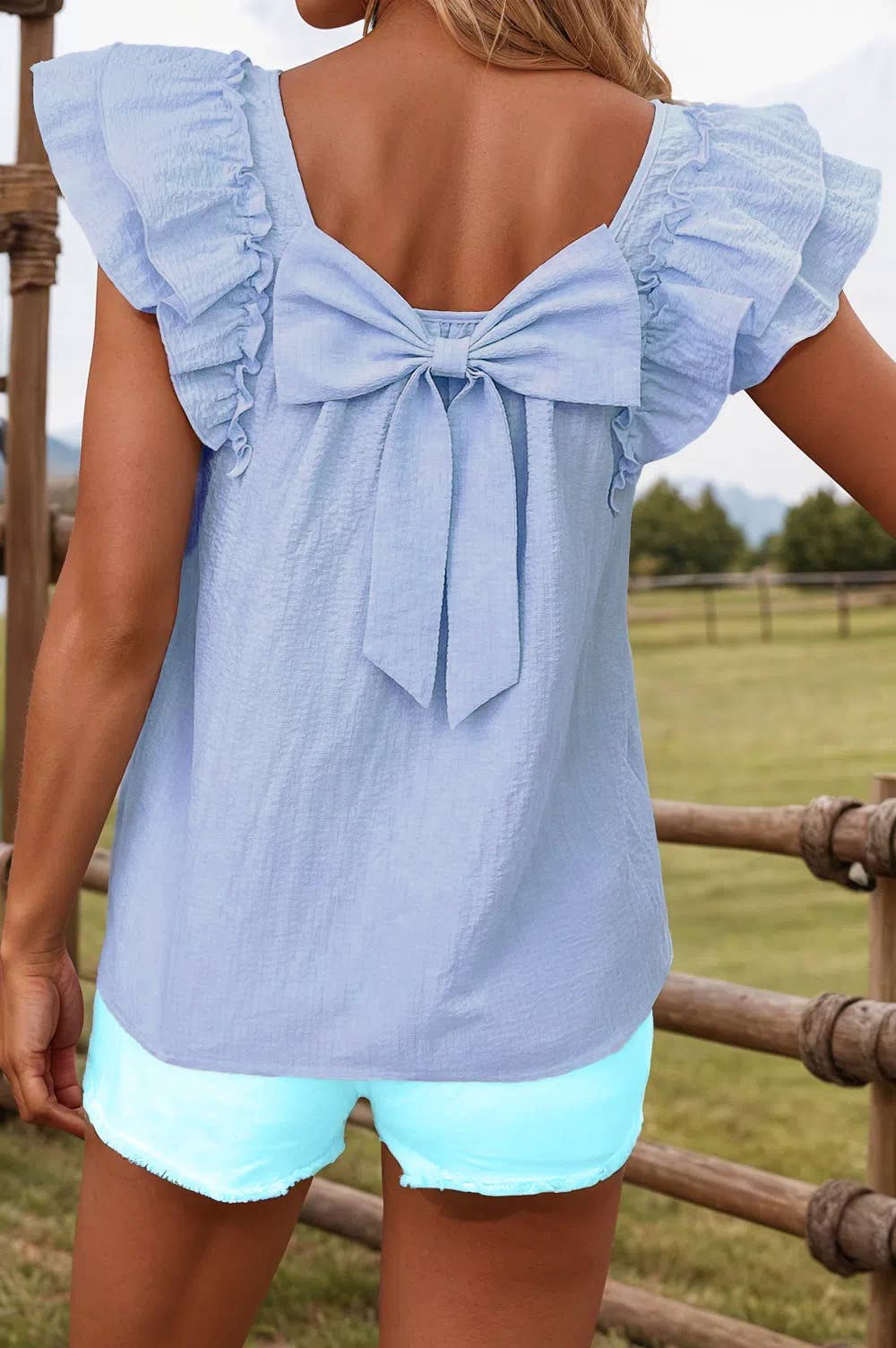 Bow Knot Sleeve Blouse