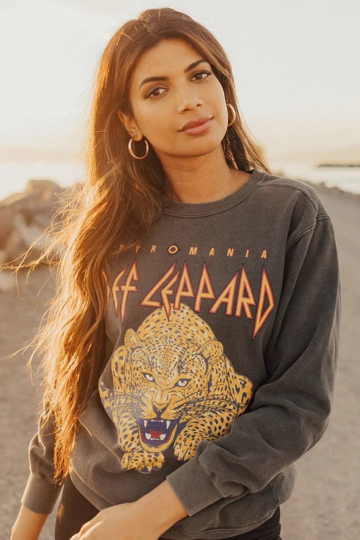 Def Leppard Upcycle Golden Sweatshirt - eloise boutique