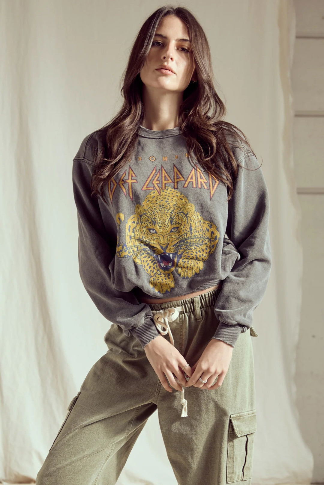 Def Leppard Upcycle Golden Sweatshirt - eloise boutique
