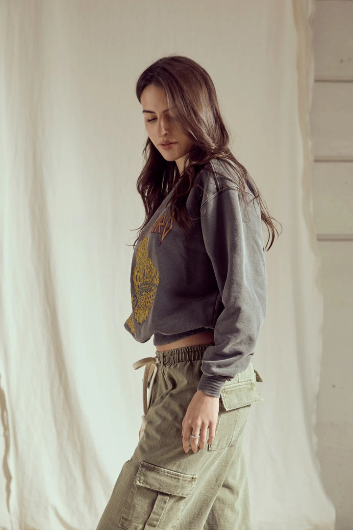 Def Leppard Upcycle Golden Sweatshirt - eloise boutique