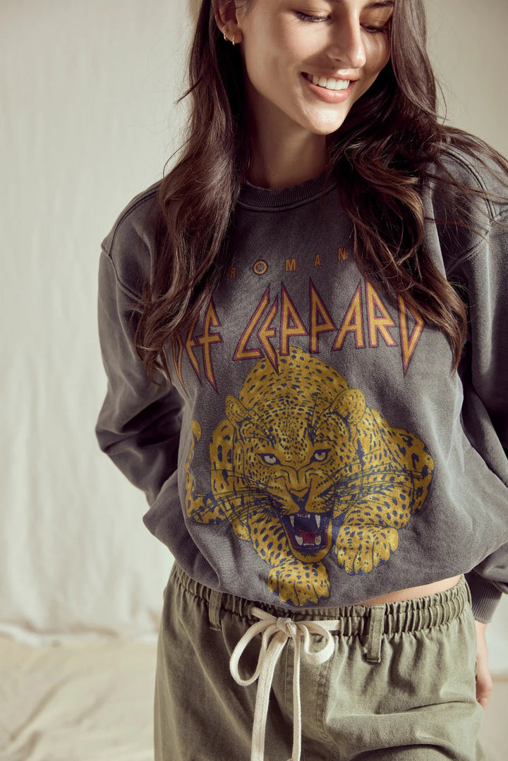 Def Leppard Upcycle Golden Sweatshirt - eloise boutique