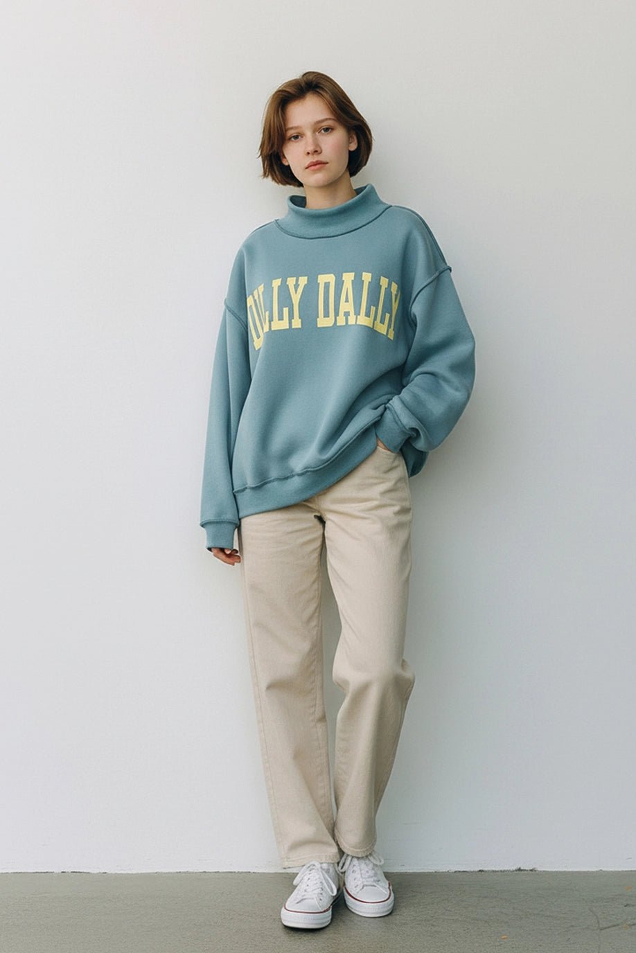 Dilly Dally Retro Mock Neck Pullover - eloise boutique