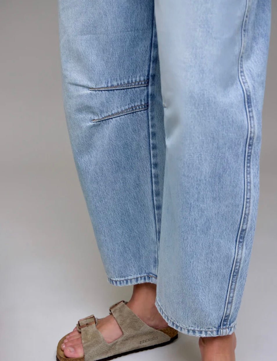 DYLAN light wash classic barrel cropped overall - eloise boutique