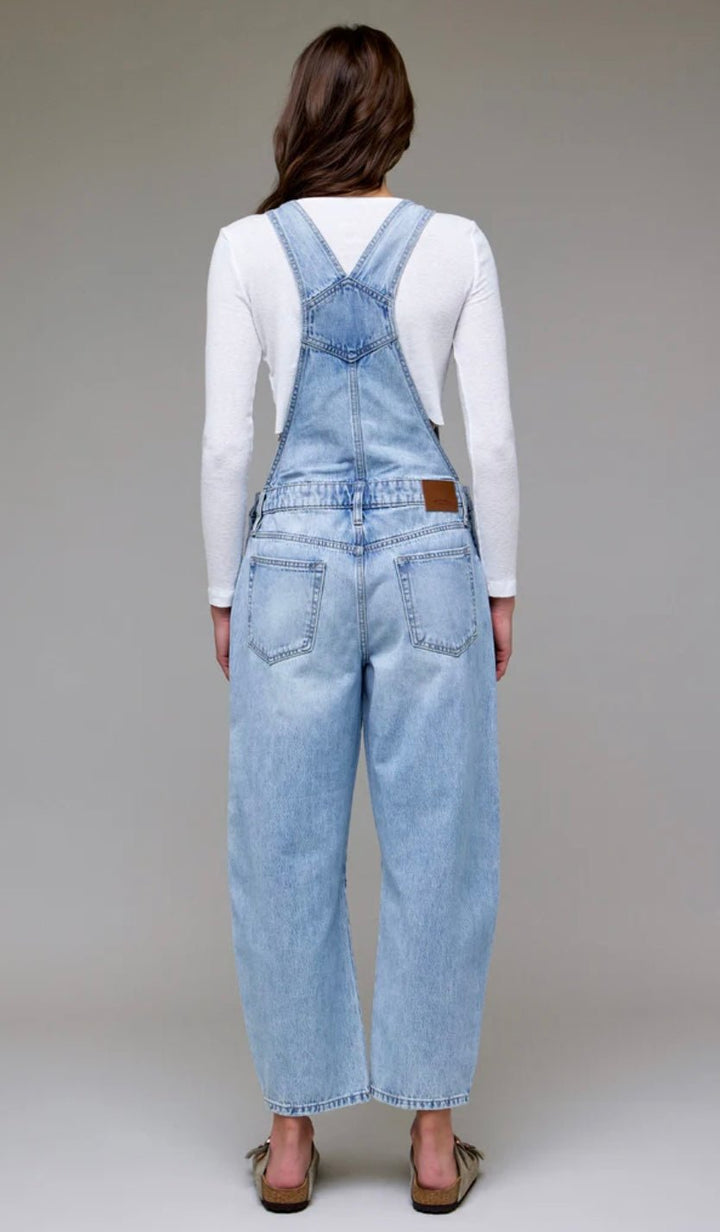 DYLAN light wash classic barrel cropped overall - eloise boutique