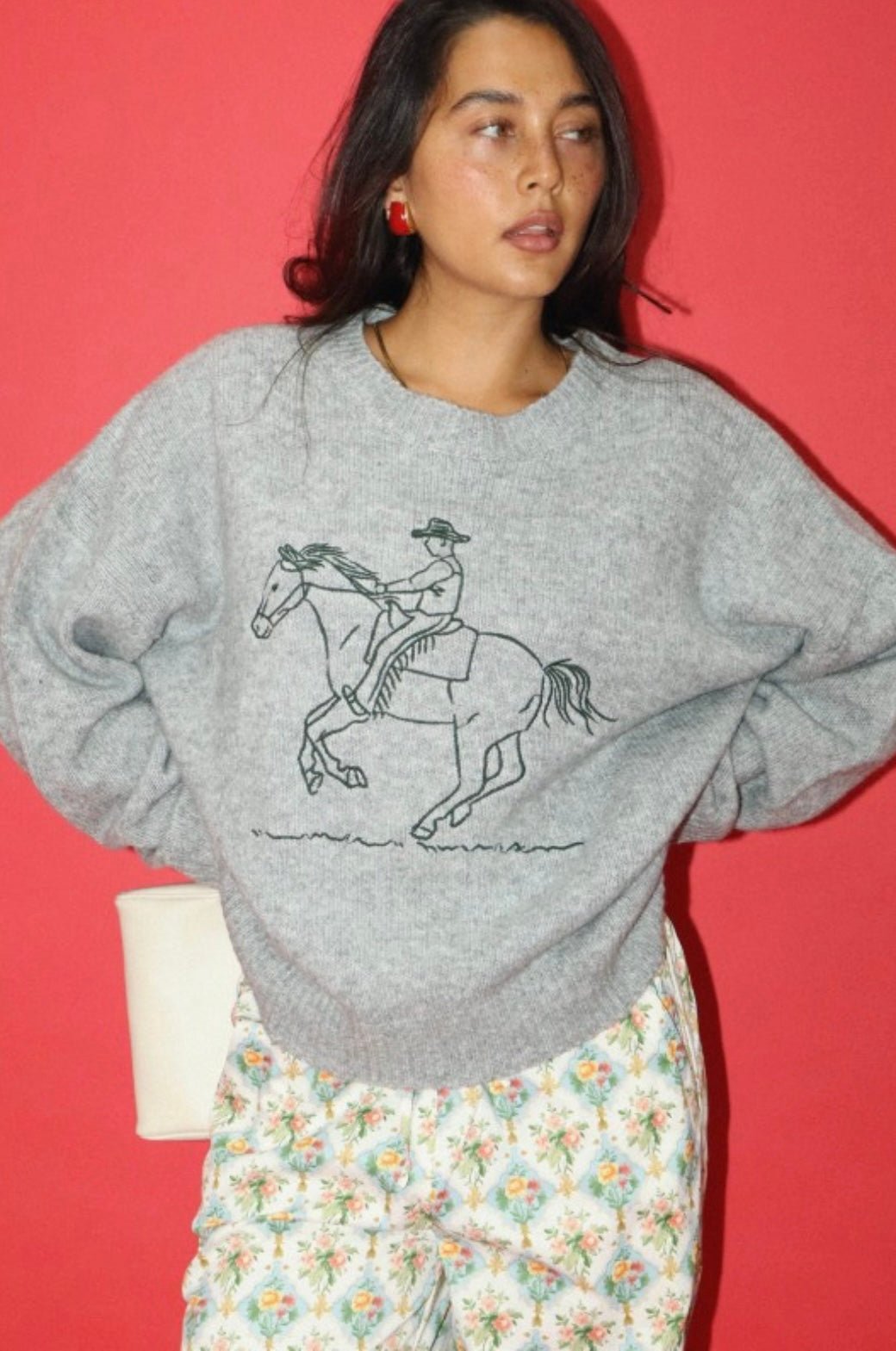 Embroidered Cowboy Knit Sweater - eloise boutique