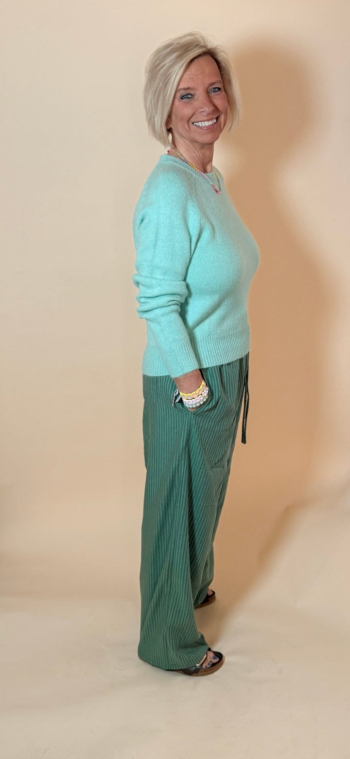 Emerald Ease Striped Trousers - eloise boutique