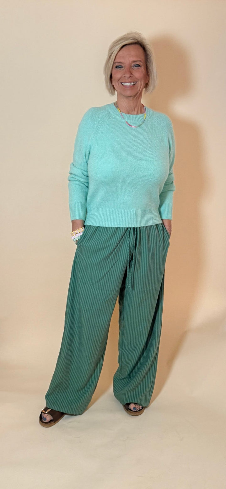 Emerald Ease Striped Trousers - eloise boutique