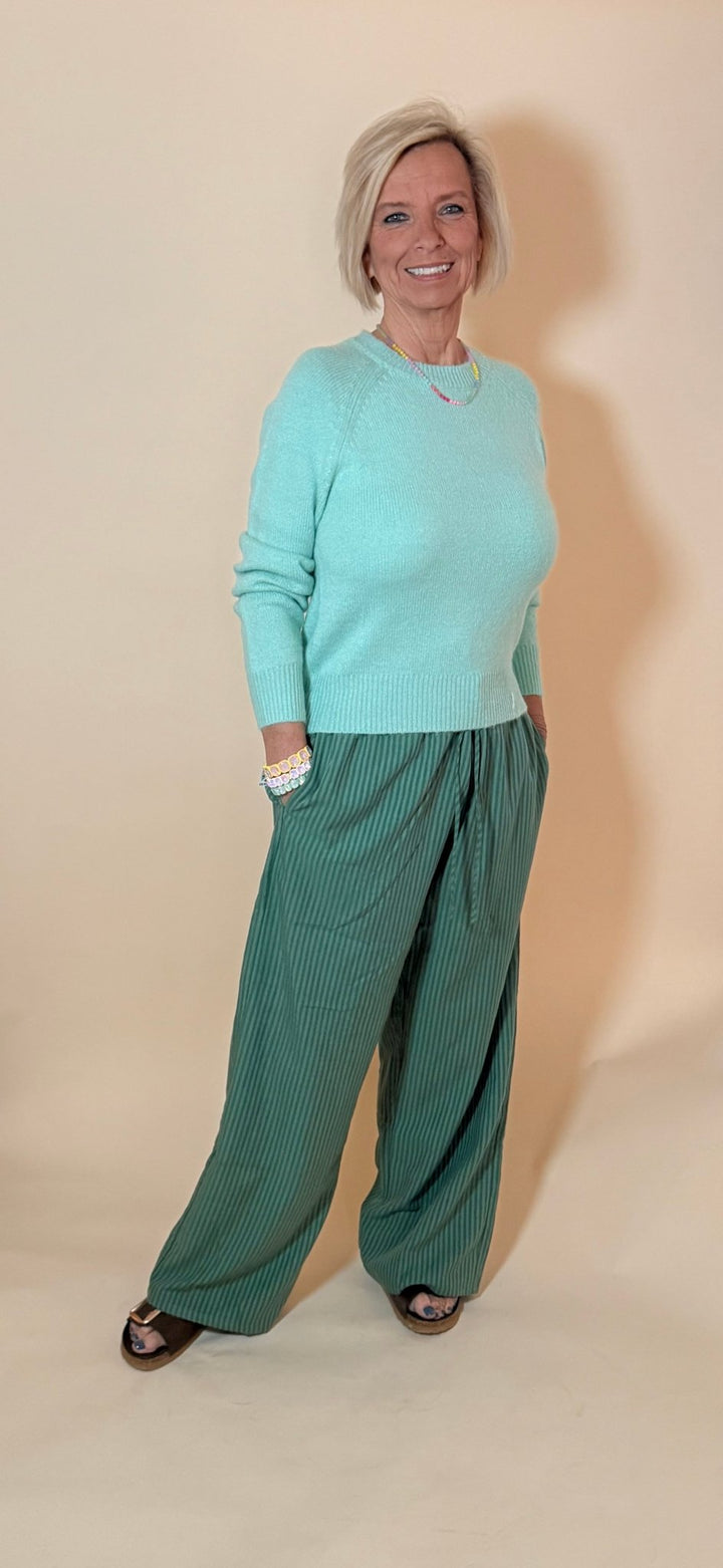 Emerald Ease Striped Trousers - eloise boutique
