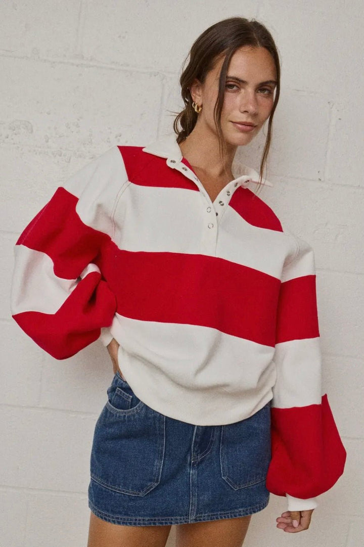 Everly Striped Pullover - eloise boutique