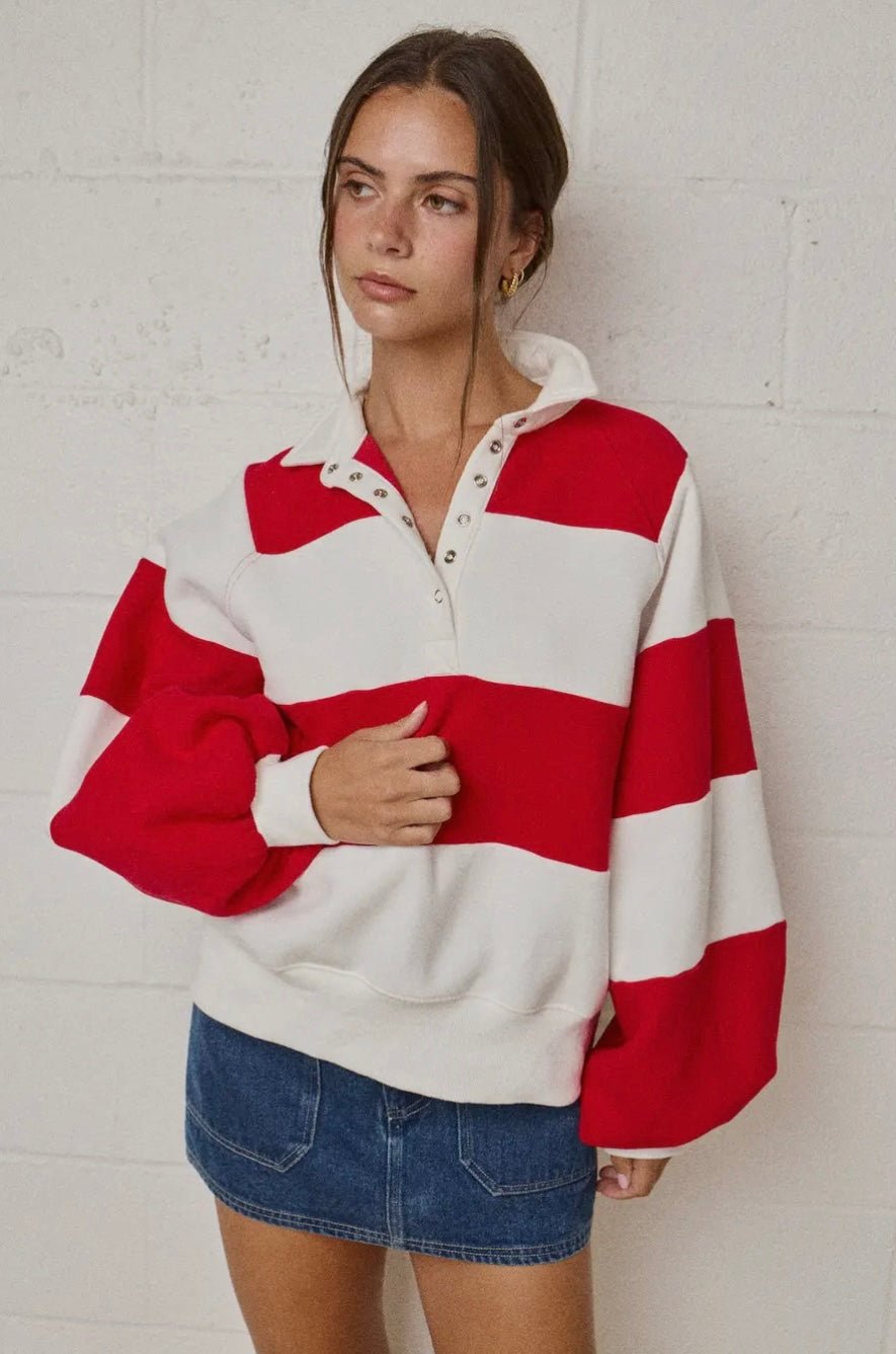 Everly Striped Pullover - eloise boutique