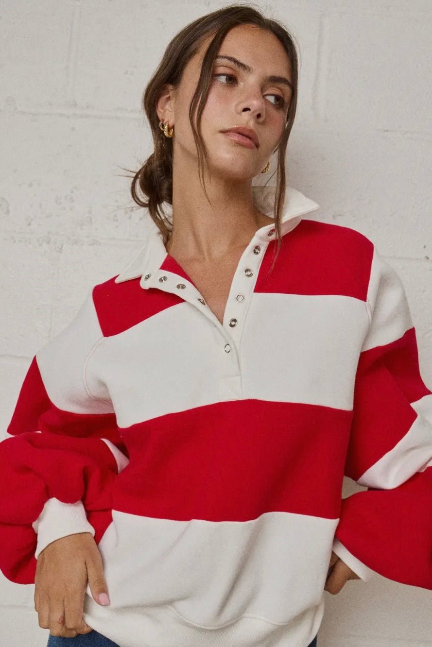 Everly Striped Pullover - eloise boutique