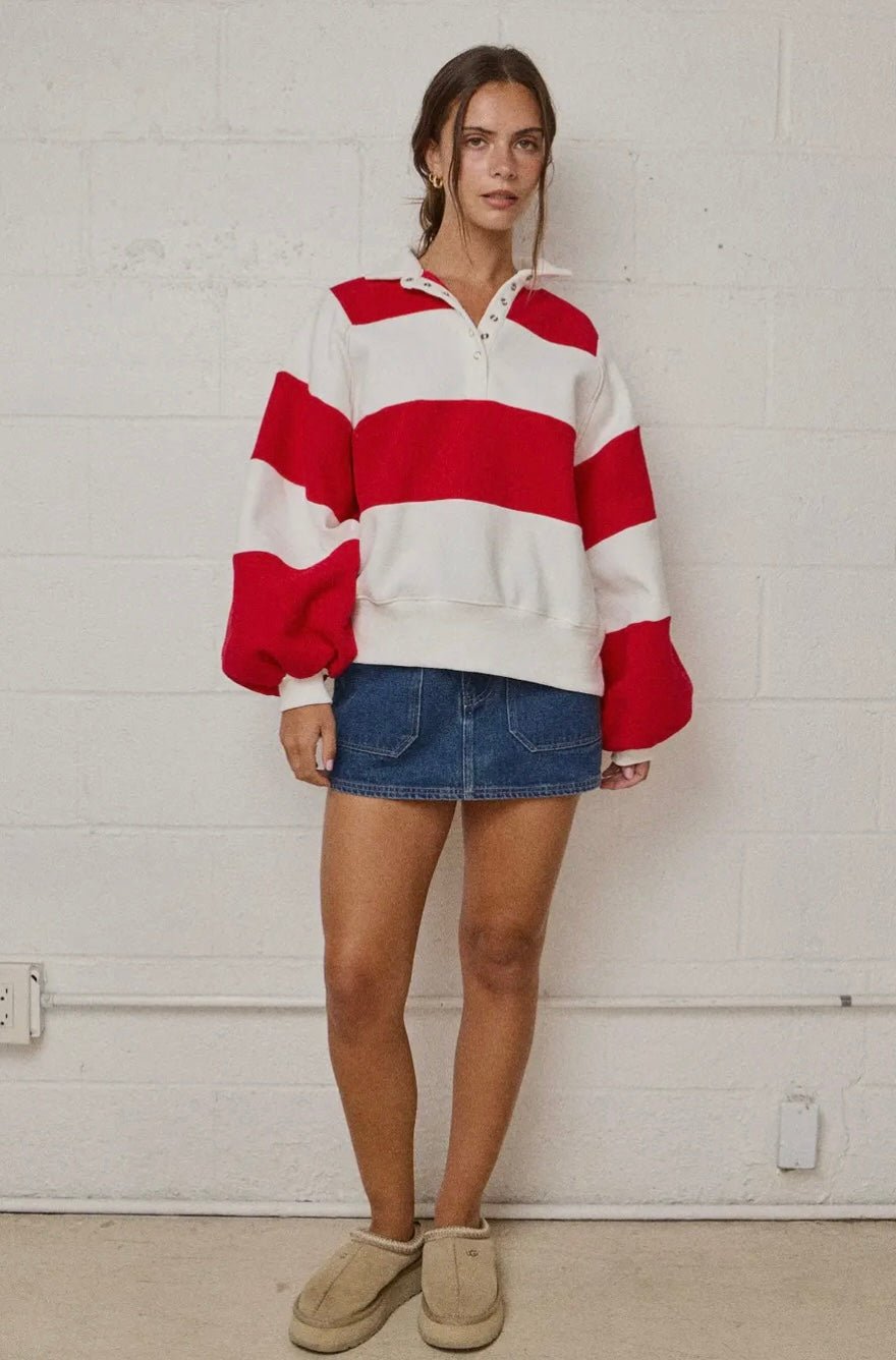 Everly Striped Pullover - eloise boutique