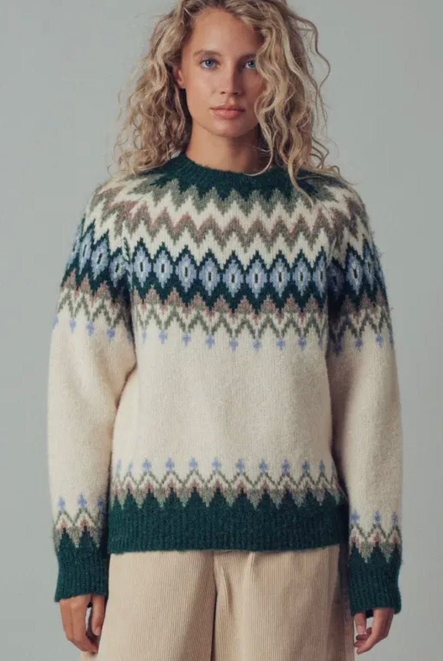 Fair Isle Wool Blend Sweater Top - eloise boutique